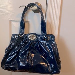 Coach patent leather blue bag